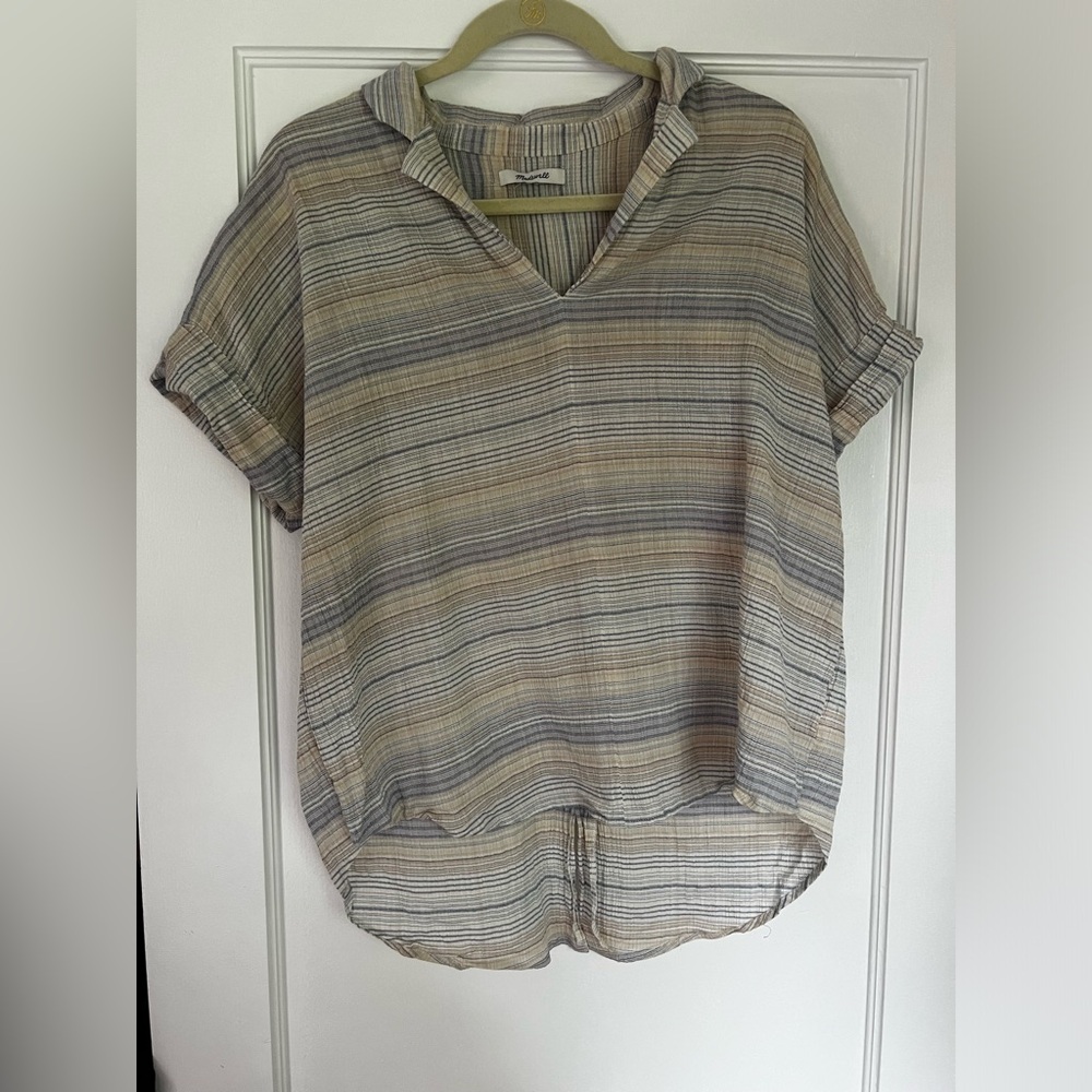 Madewell gauzy collared v-neck